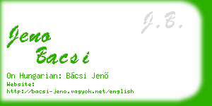 jeno bacsi business card